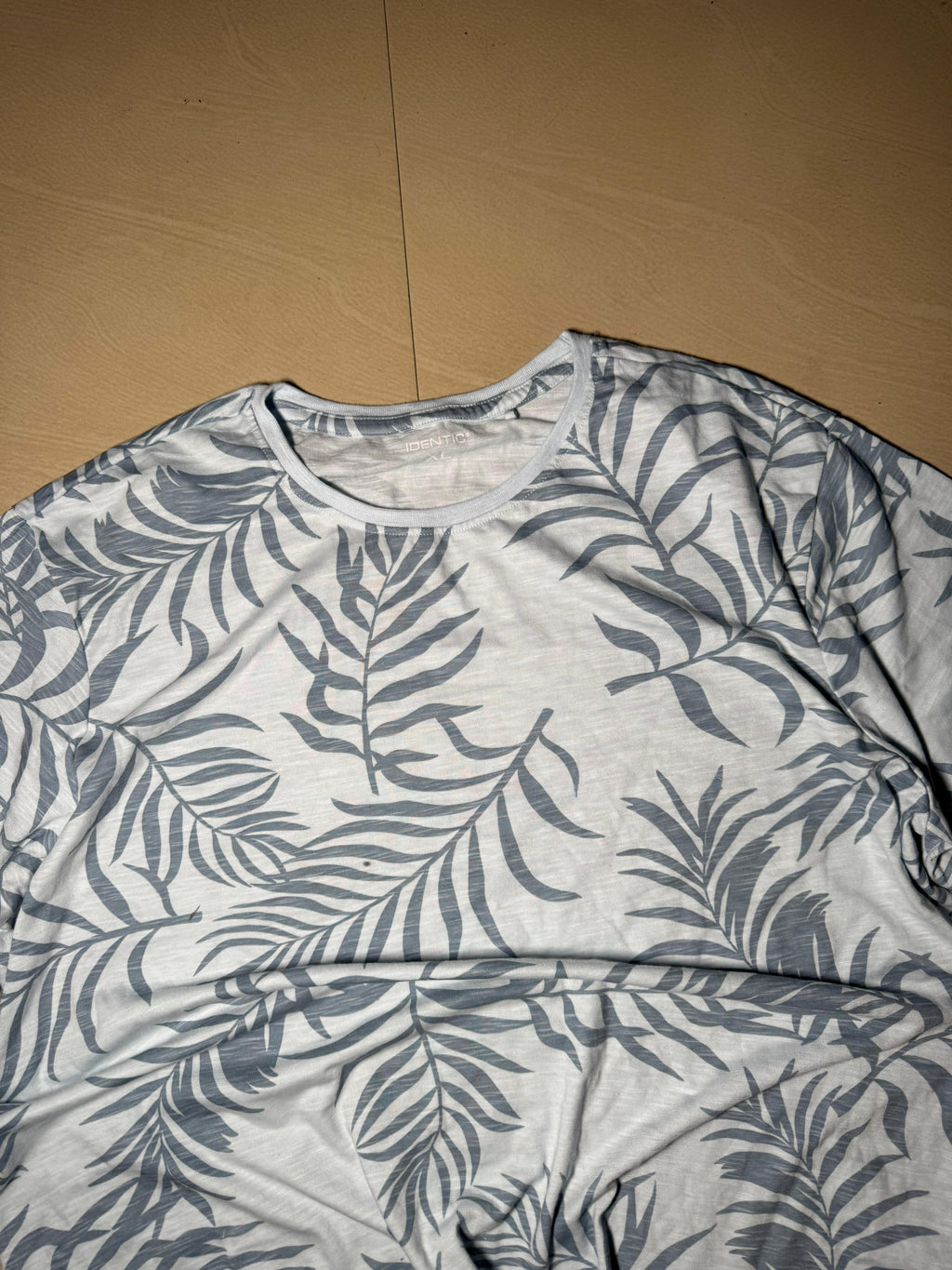 Palm Leaf All-Over Print Crew Neck T-Shirt