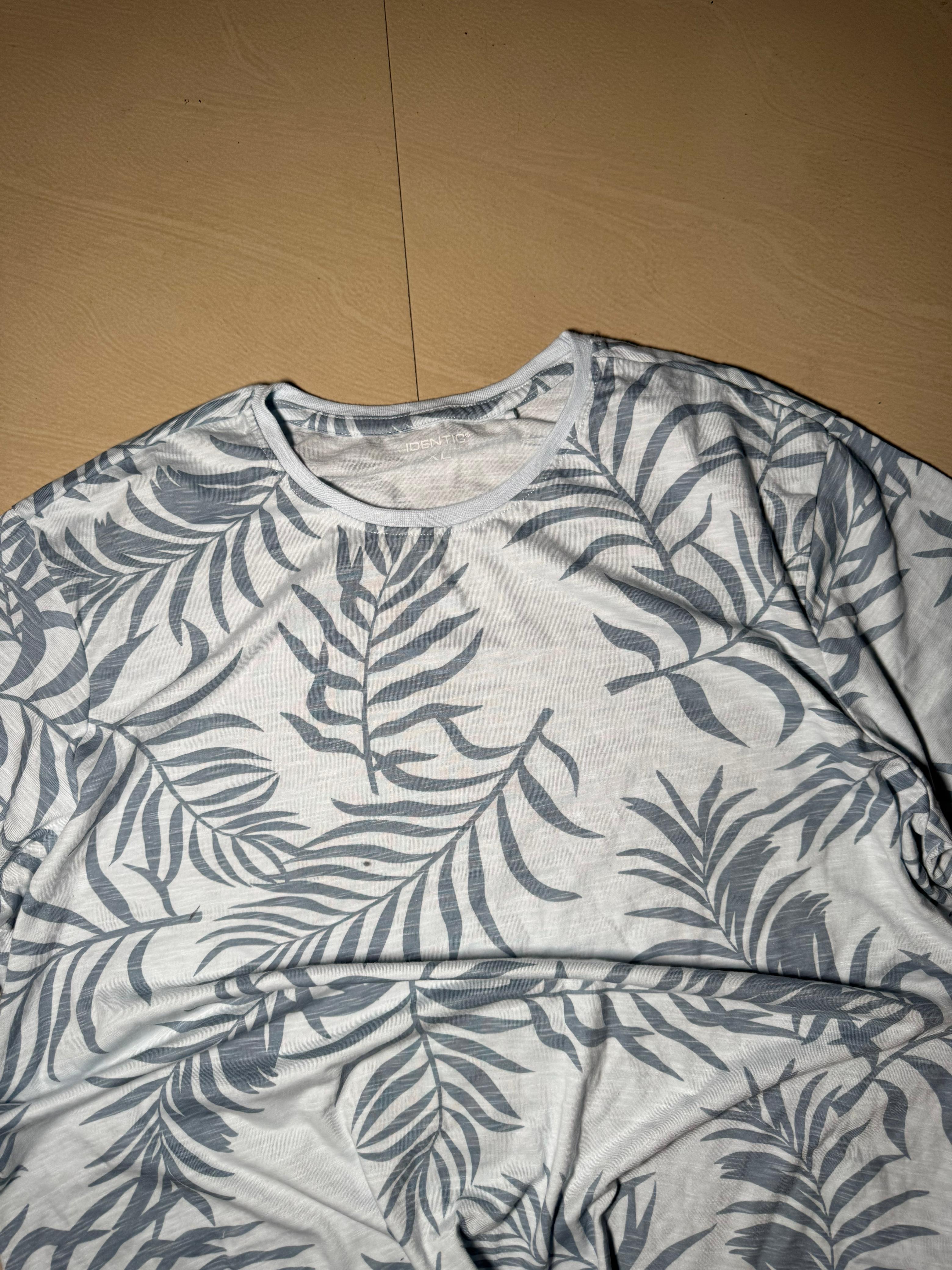 Palm Leaf All-Over Print Crew Neck T-Shirt