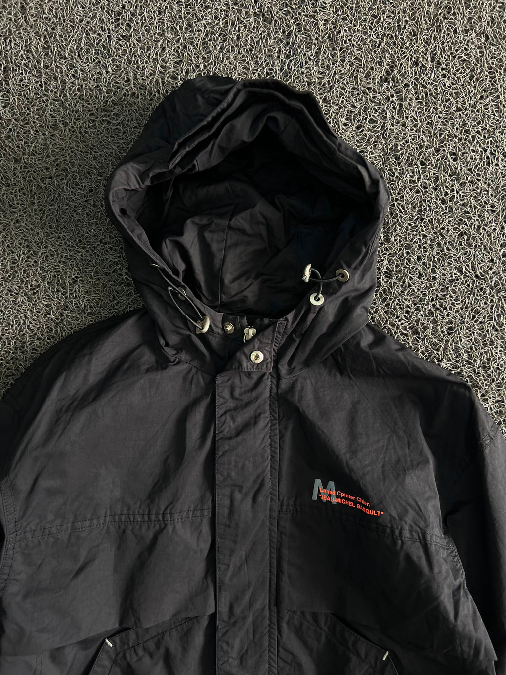 Black Hooded Outdoor Windbreaker Jacket – Lightweight Utility Zip-Up