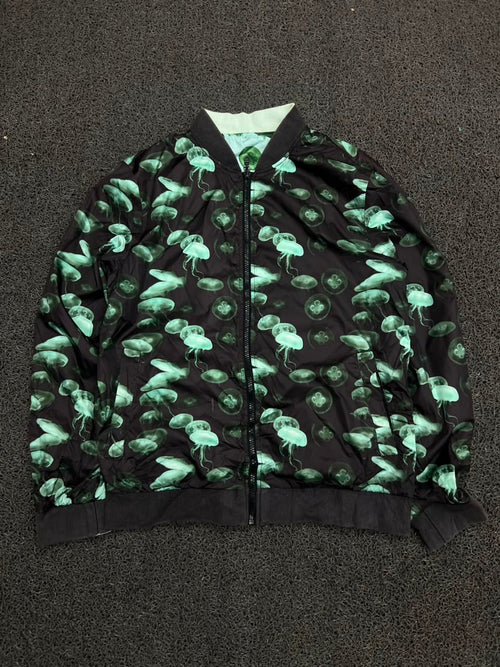 Reversible Jellyfish Print Bomber Jacket – Double-Sided Wear