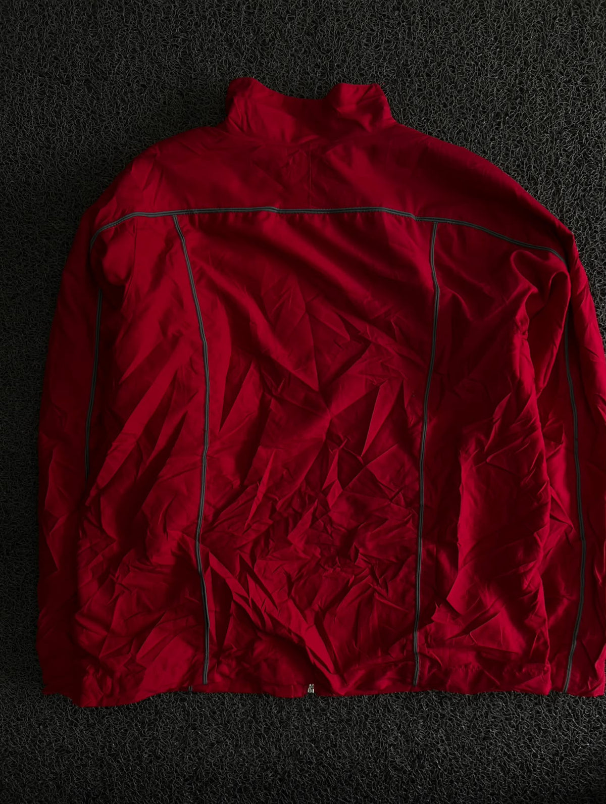 Vintage Red Track Jacket with Contrast Piping