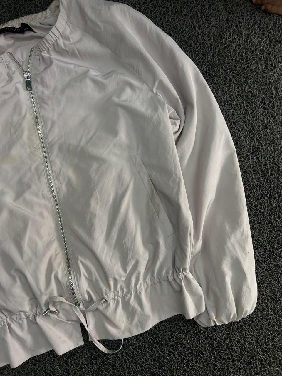 Lightweight Zip-Up Bomber Jacket with Drawstring Hem