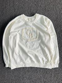Unisex White Fleece Crewneck Sweatshirt