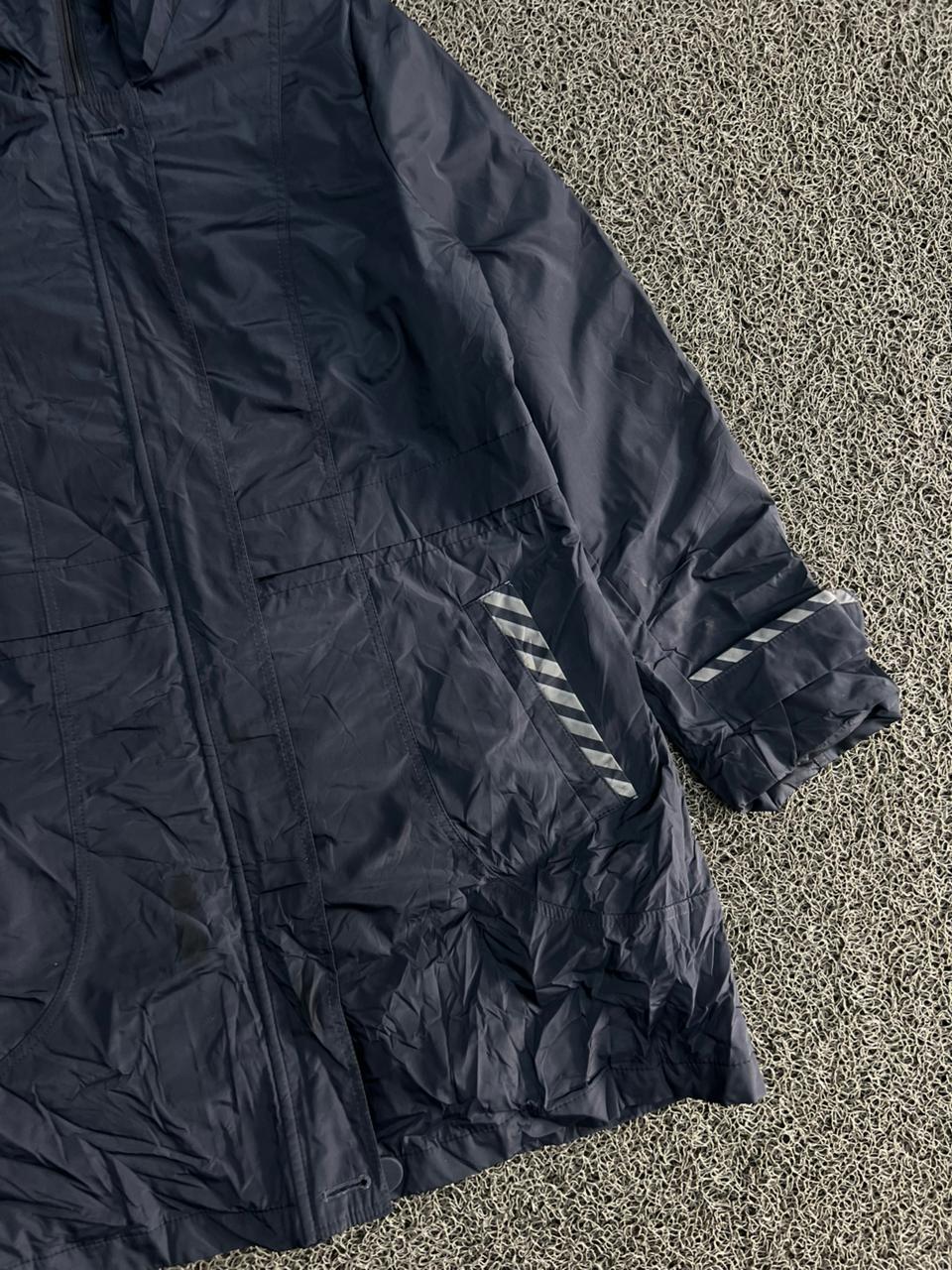 Navy Blue Lightweight Zip-Up Jacket with Reflective Detail Stripes