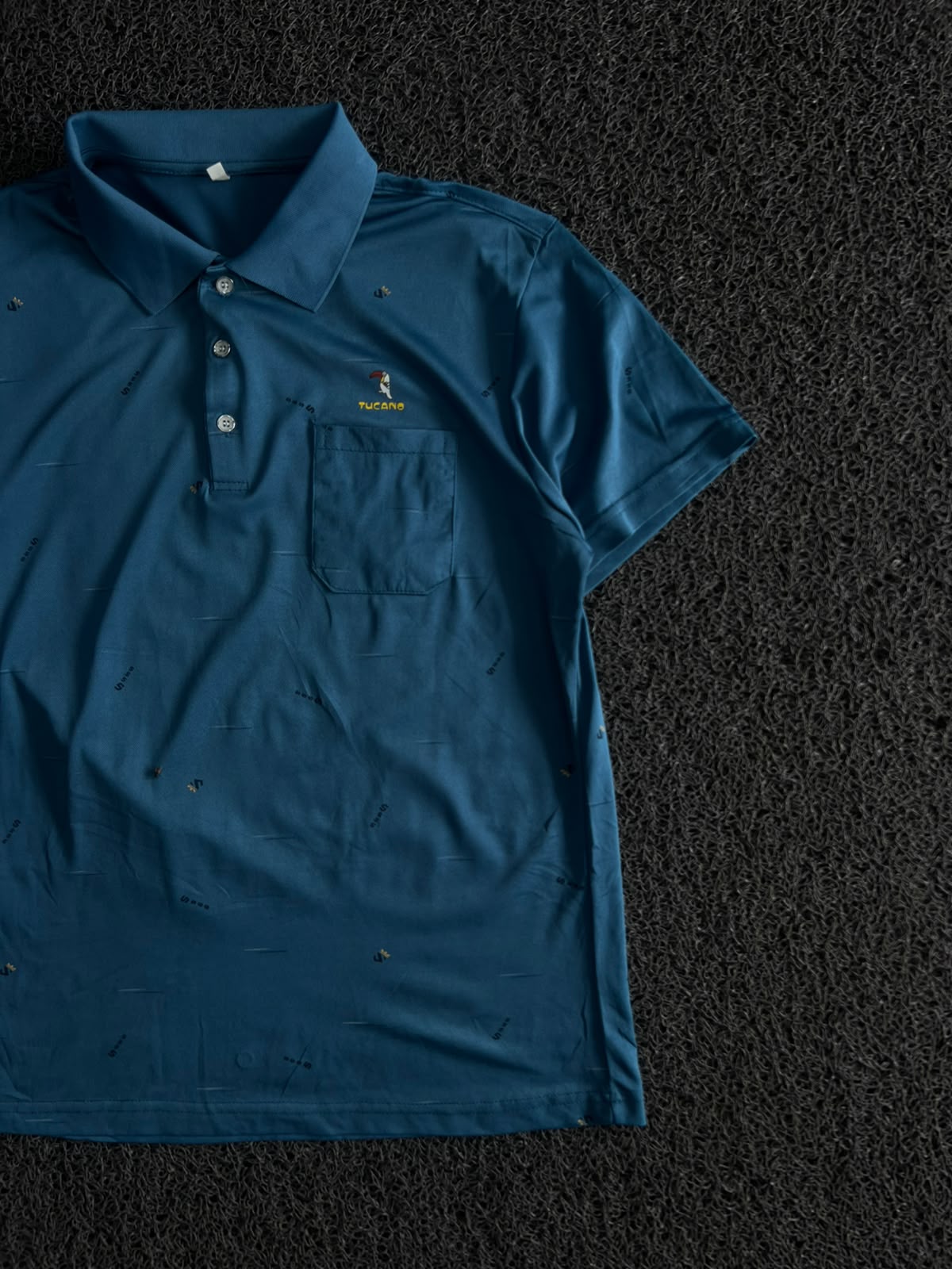 Printed Polo T-Shirt with Front Pocket & Logo