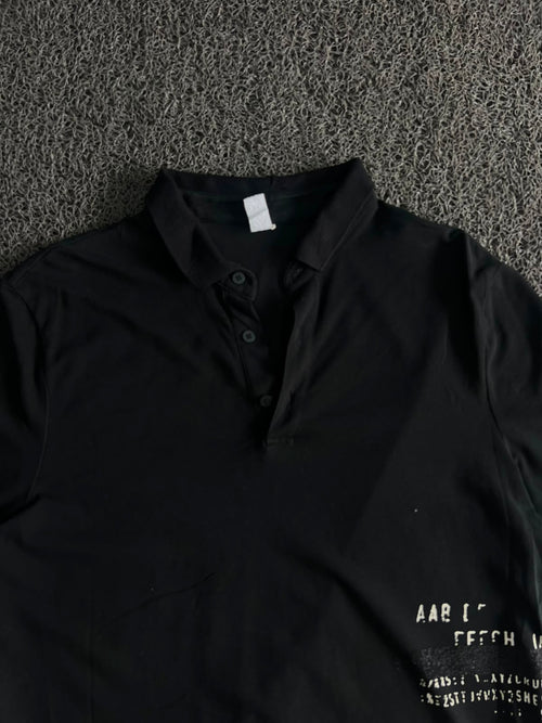 Vintage Graphic Print Polo Shirt – Minimal Streetwear Short Sleeve Tee