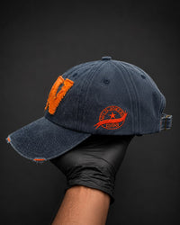 Vintage Black Denim “W” Patch Cap