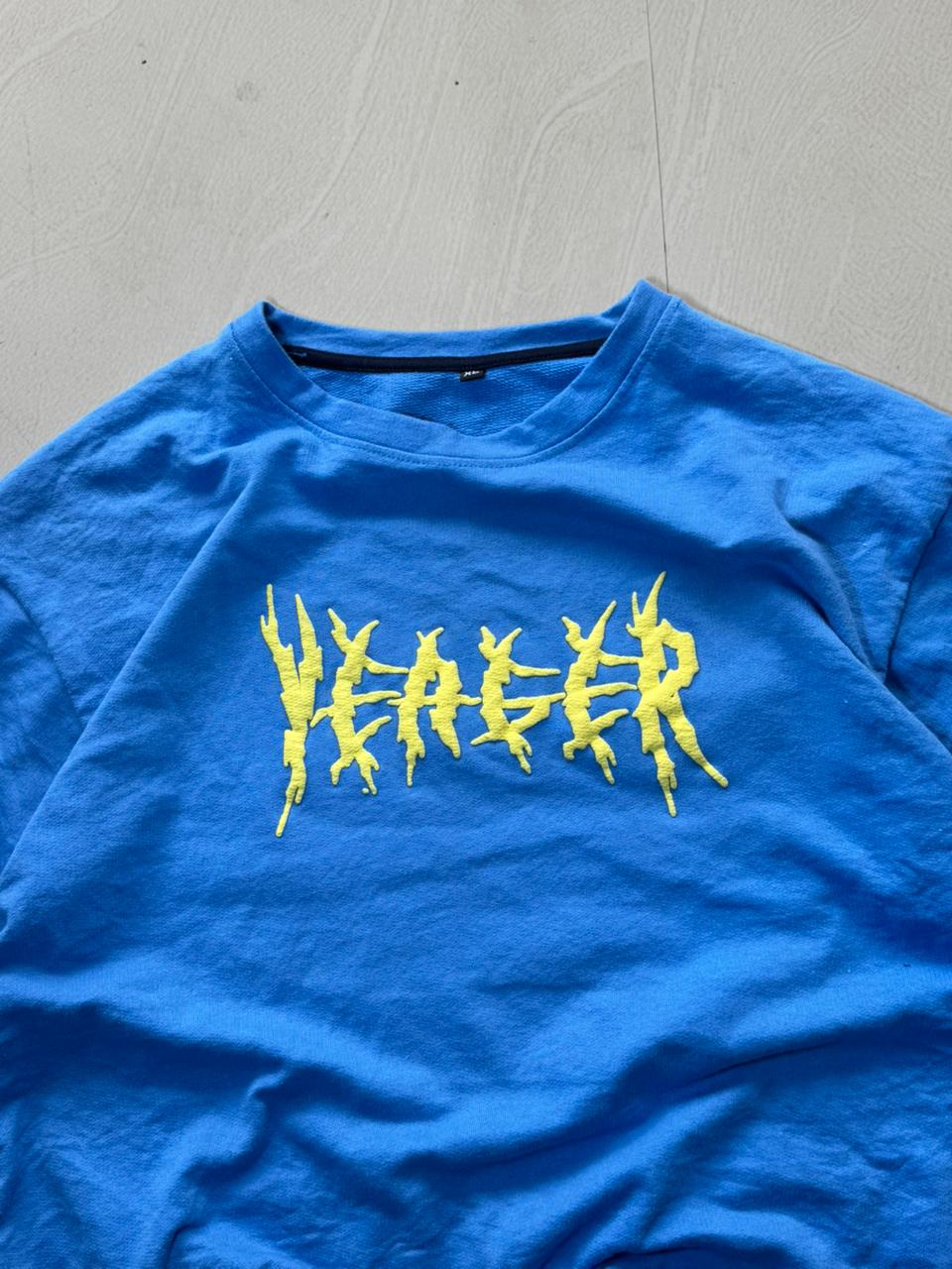 Blue Oversized Graphic Print  T-Shirt