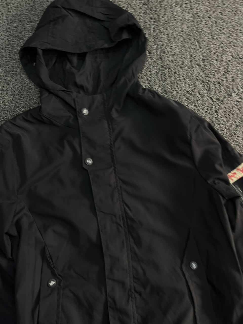 Black Hooded Parka Jacket – Lightweight Utility Windbreaker
