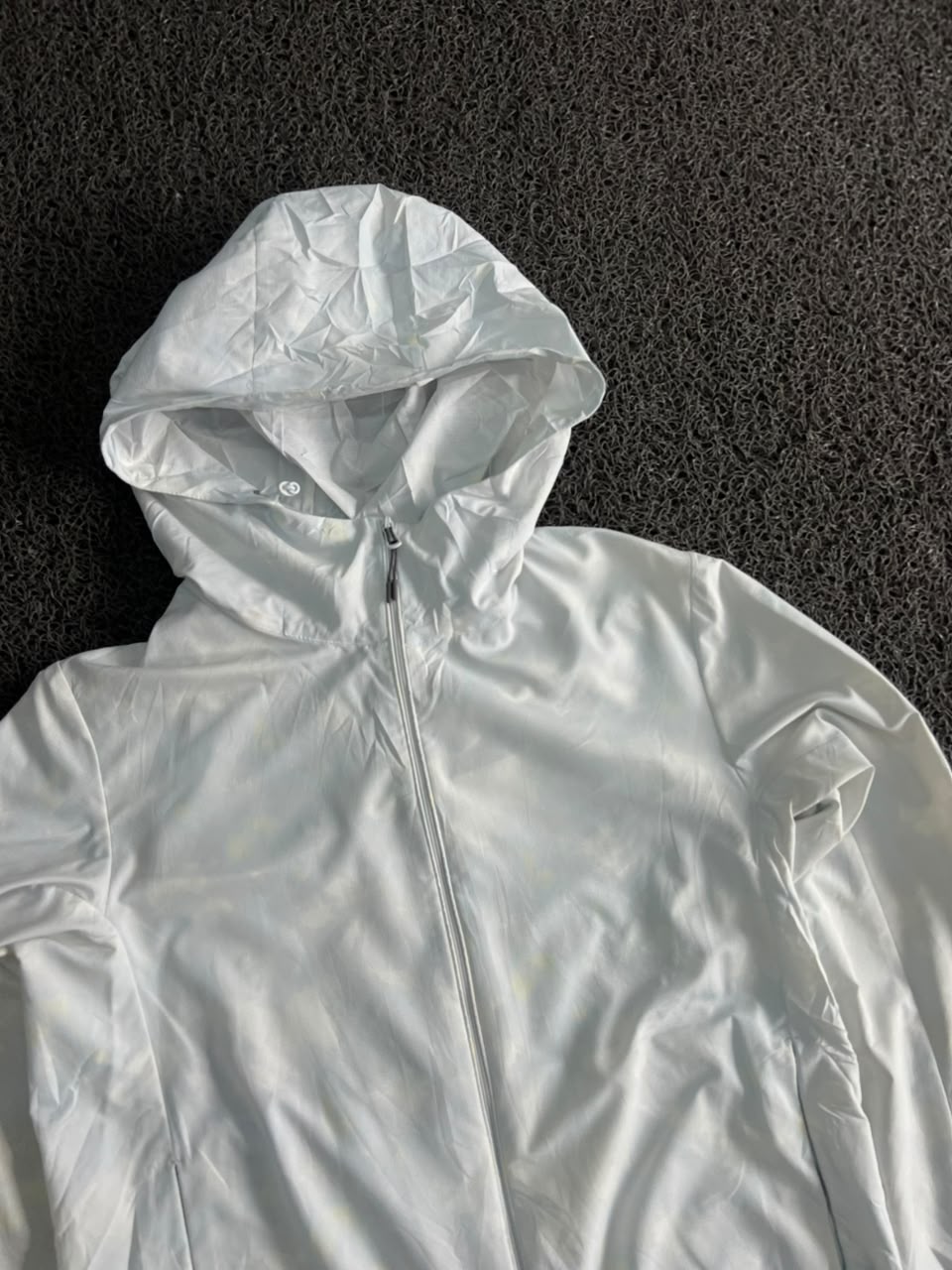 White Lightweight Hooded Windbreaker Jacket