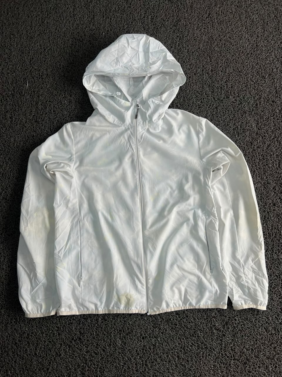 White Lightweight Hooded Windbreaker Jacket