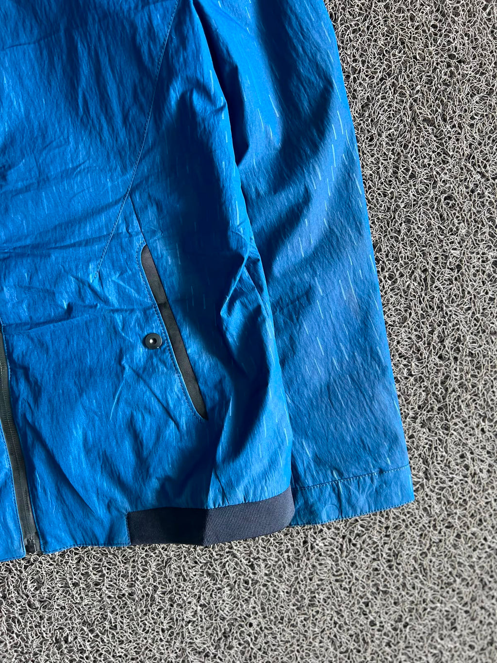 Blue Stand Collar Zip-Up Lightweight Jacket