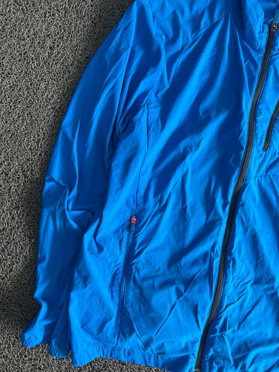 Vintage Blue Lightweight Zip Windbreaker Jacket