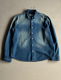 Blue Washed Denim Button-Down Shirt