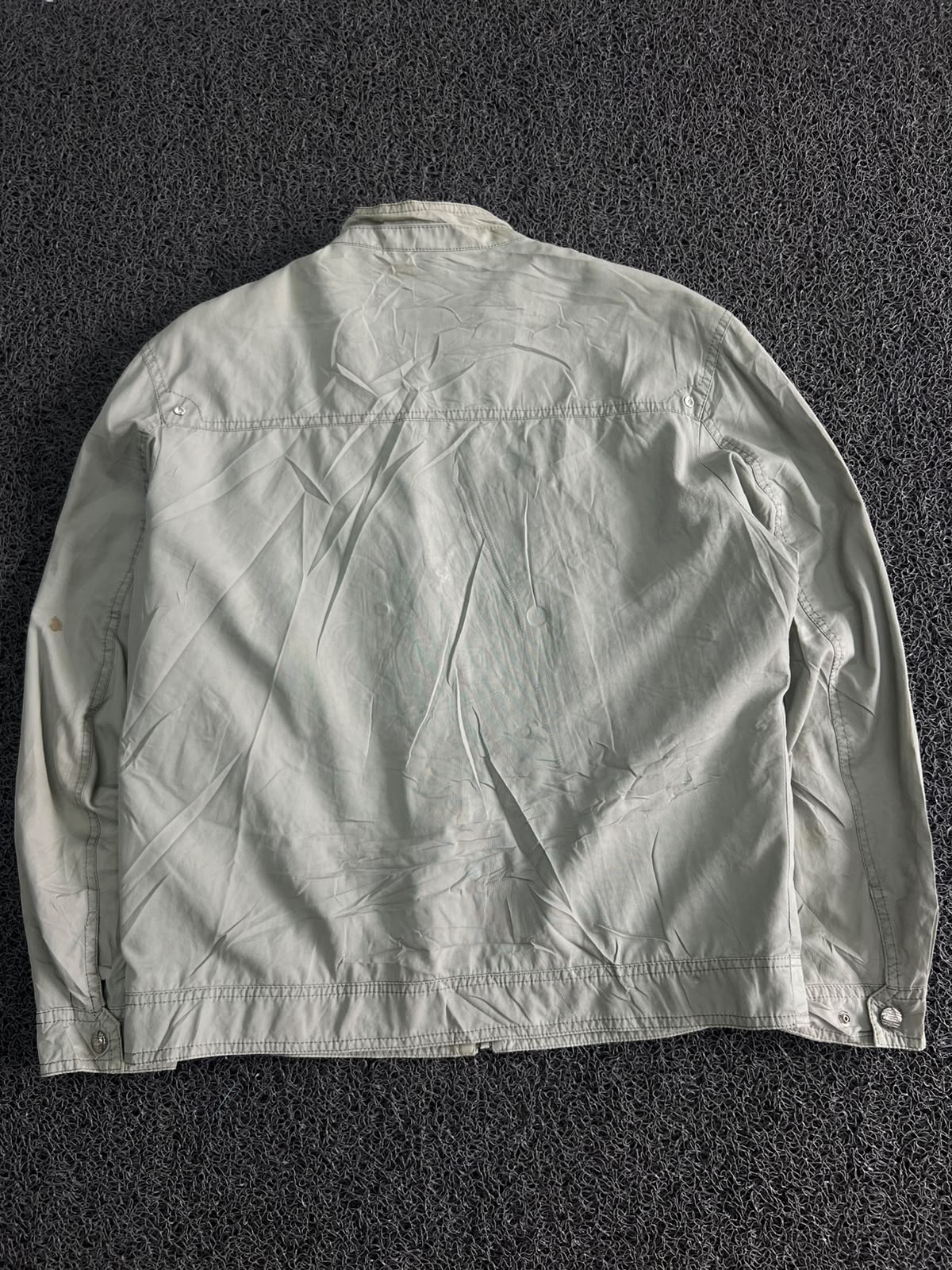 Full Zip Utility Jacket – Casual Lightweight Stand Collar Coat ⚠️ Small Stain