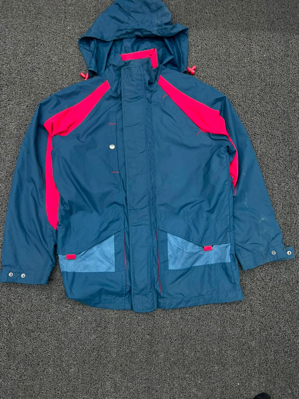 Vintage Colorblock Hooded Outdoor Windbreaker Jacket