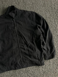 Black Minimalist Zip-Up Harrington Jacket