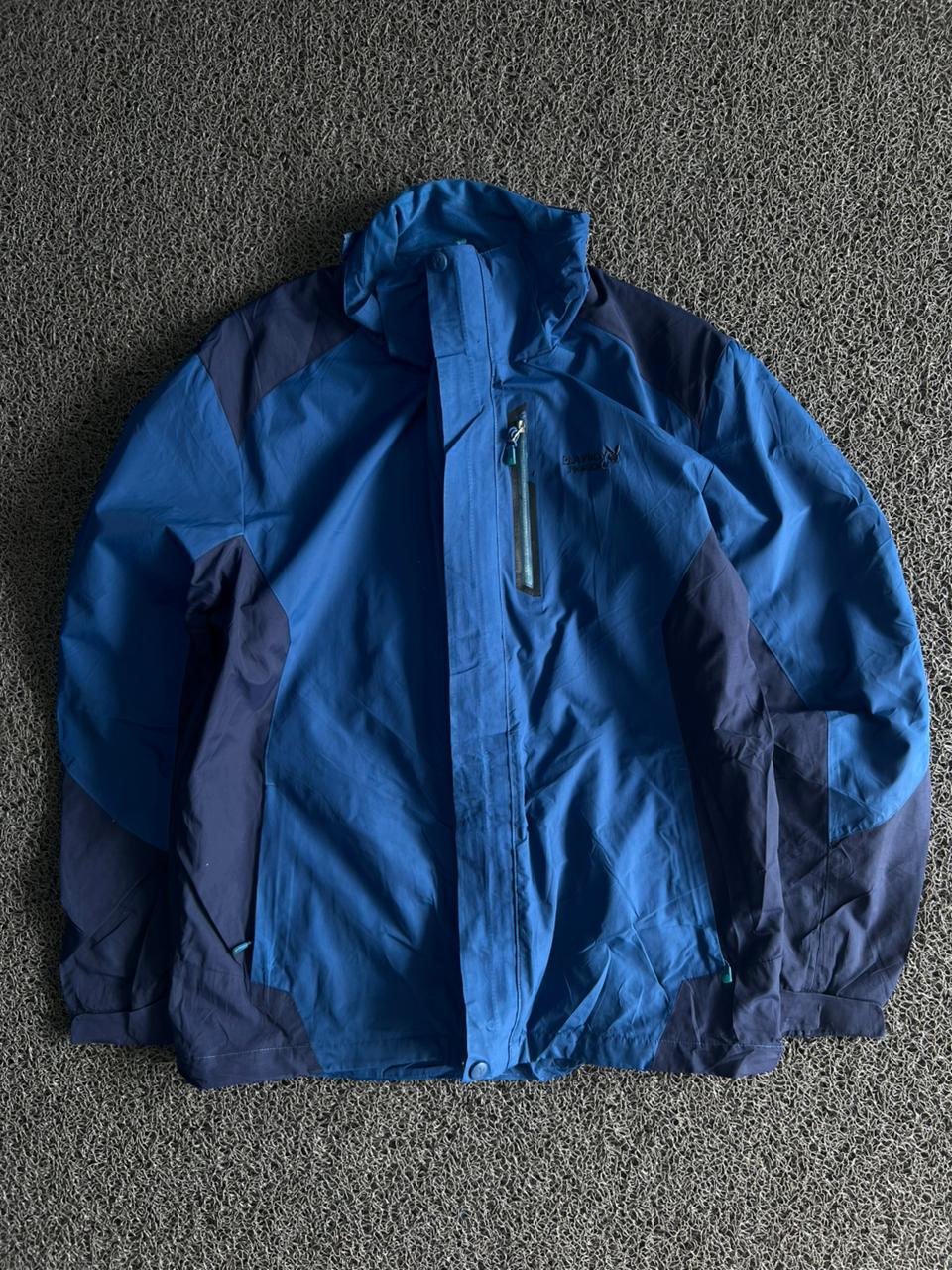 Blue Waterproof Windbreaker Jacket – Full Zip Outdoor Rain & Hiking Shell