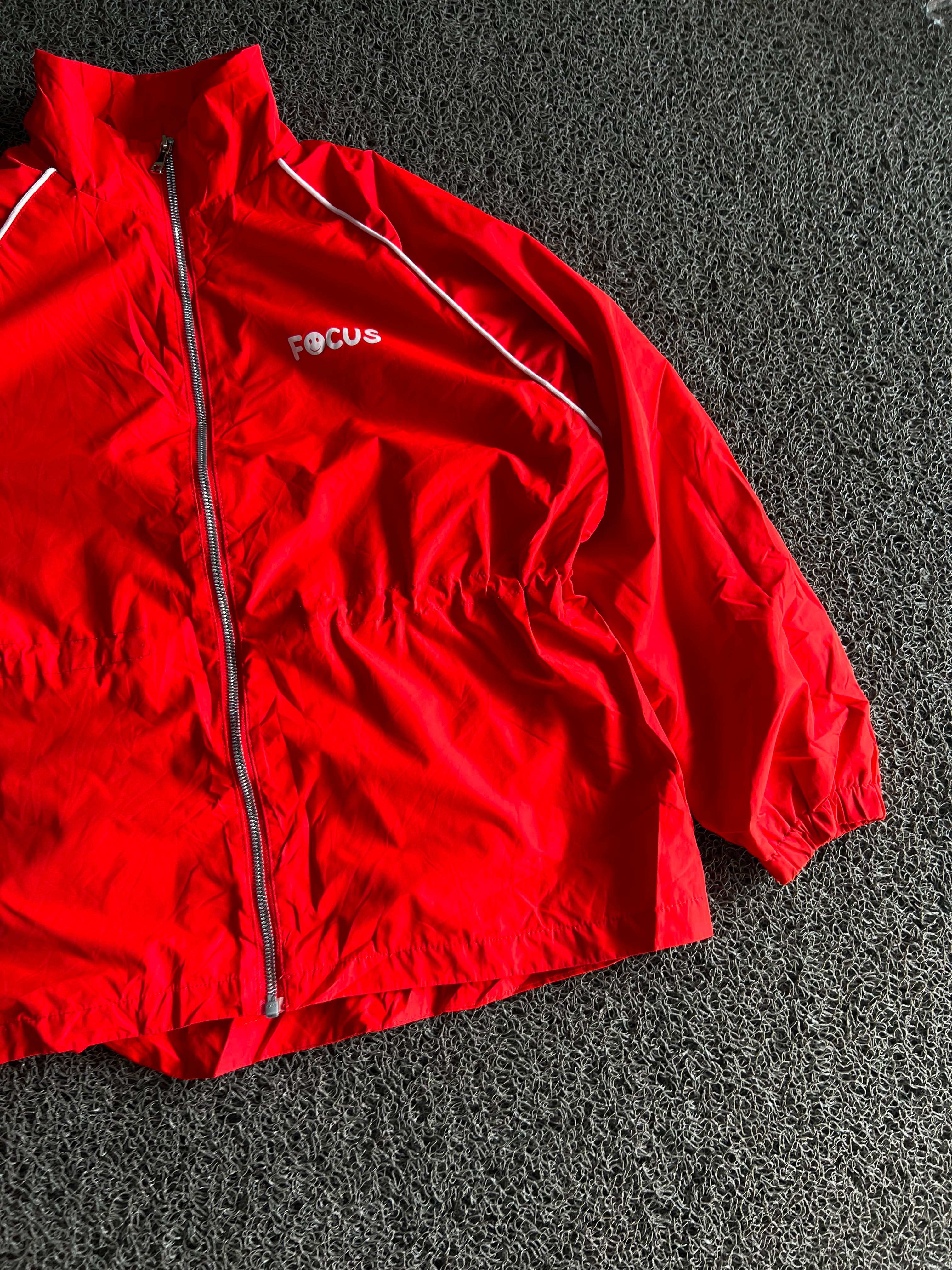 Focus Red Track Windbreaker Jacket
