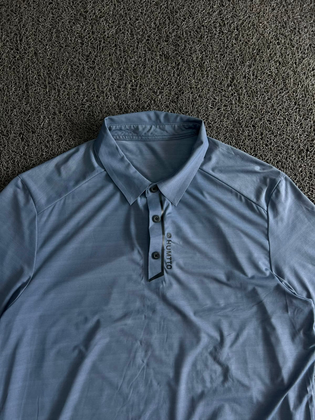 Vintage Men's Slate Blue Performance Polo T-Shirt – Short Sleeve Collared Active Wear