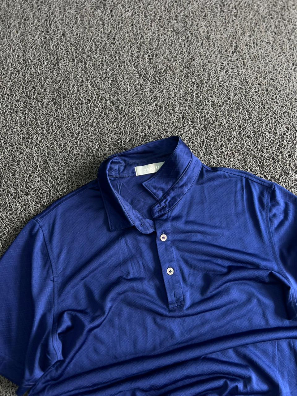 Vintage Blue Polo T-Shirt | Classic Short Sleeve Casual Shirt