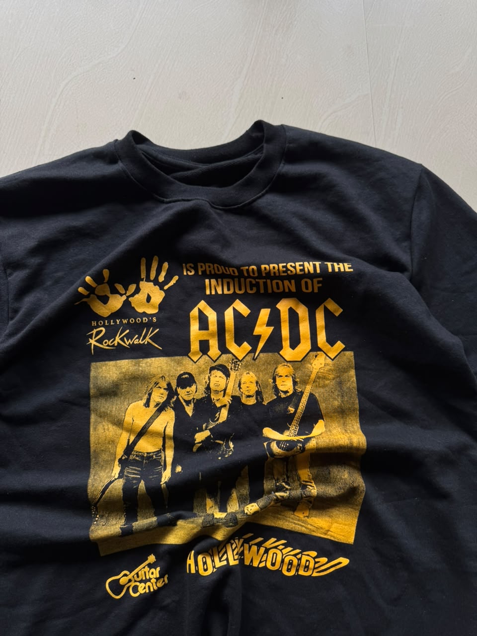 AC/DC Hollywood RockWalk Graphic Oversized Black T-Shirt