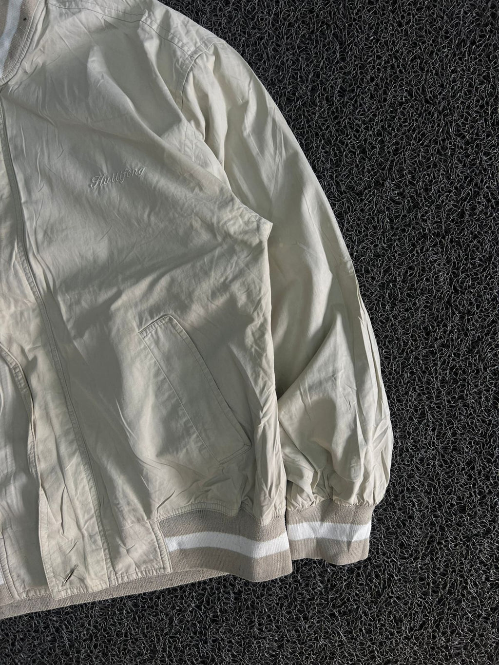 Men's Lightweight Bomber Jacket with Ribbed Collar & Cuffs