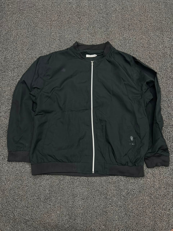Men’s Black Lightweight Bomber Jacket with Front Zip Closure ⚠️ Small Stains