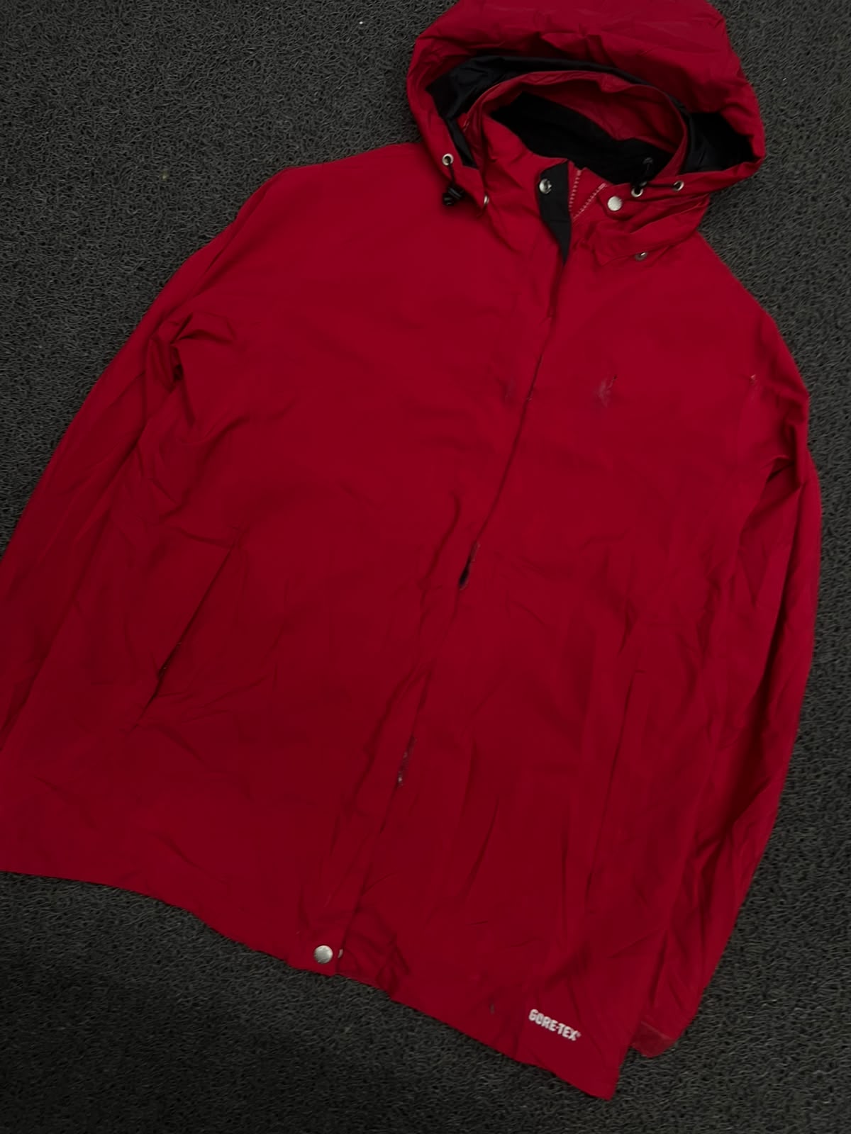Red GORE-TEX Waterproof Hooded Outdoor Jacket