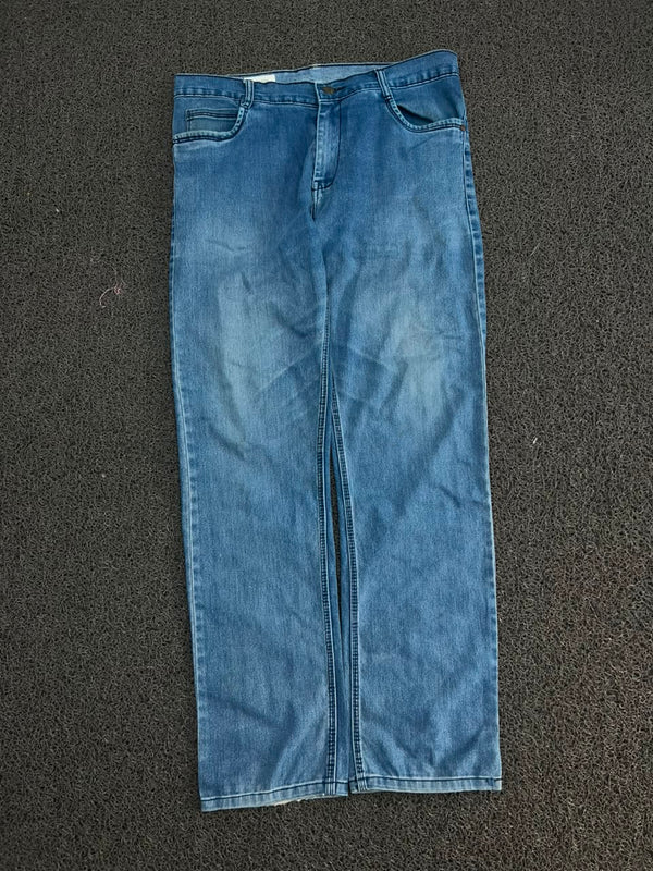 Vintage Light Wash Straight Fit Denim Jeans