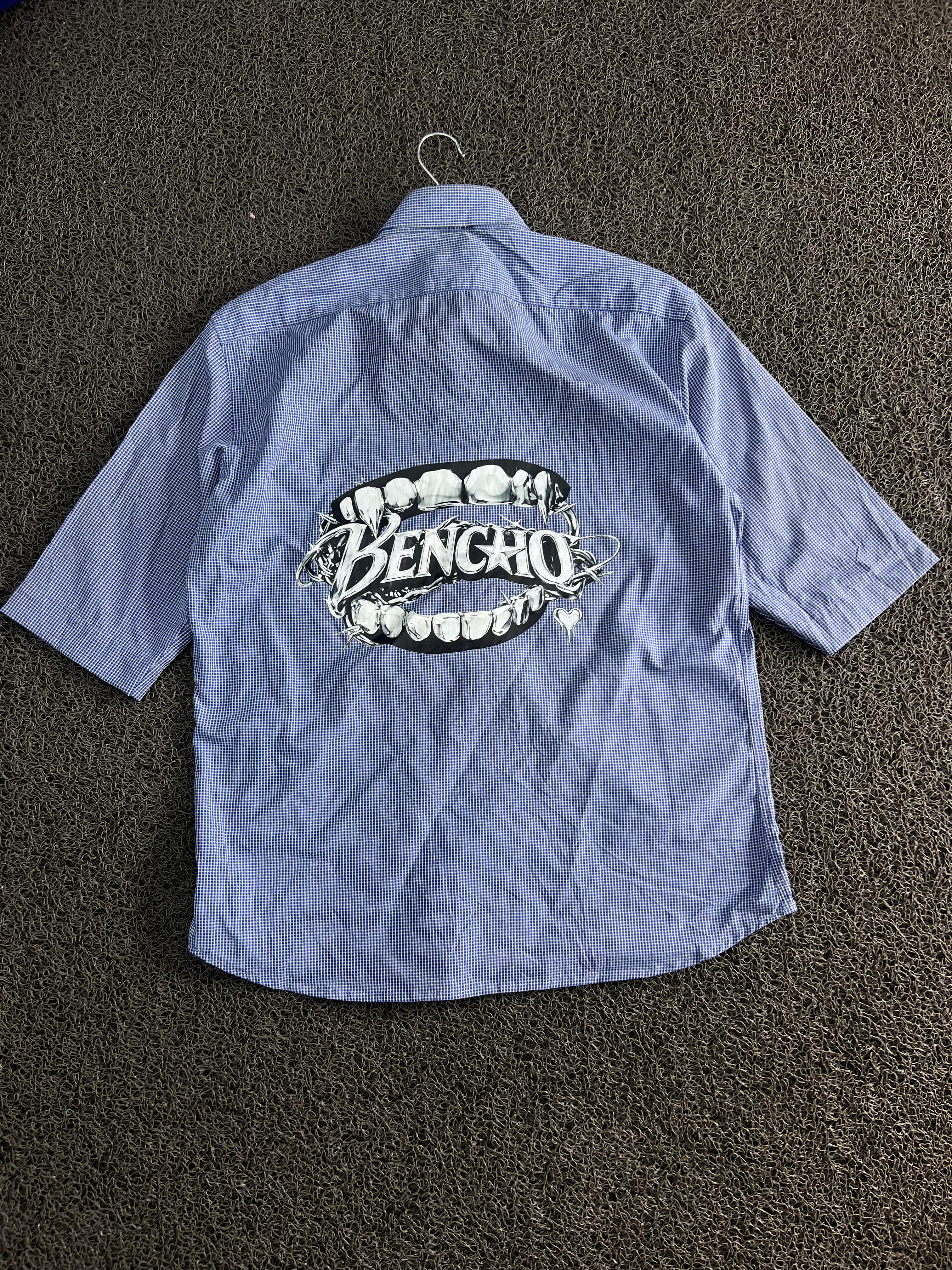 Thrifted Micro Check Short Sleeve Button-Up Shirt