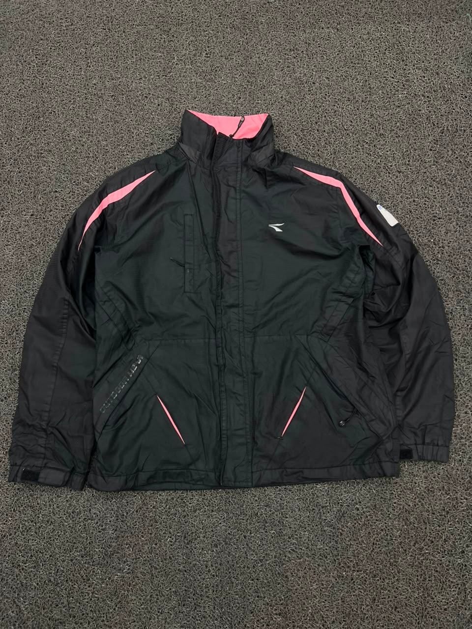 Diadora Black & Pink Lightweight Windbreaker Jacket