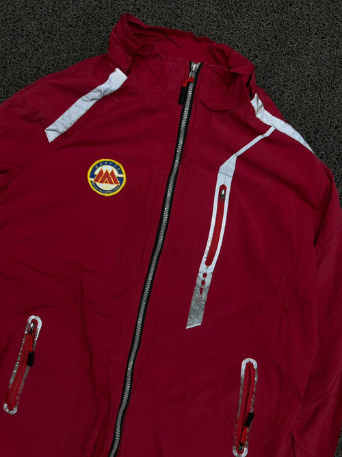 Red Outdoor Performance Full-Zip Jacket with Reflective Details