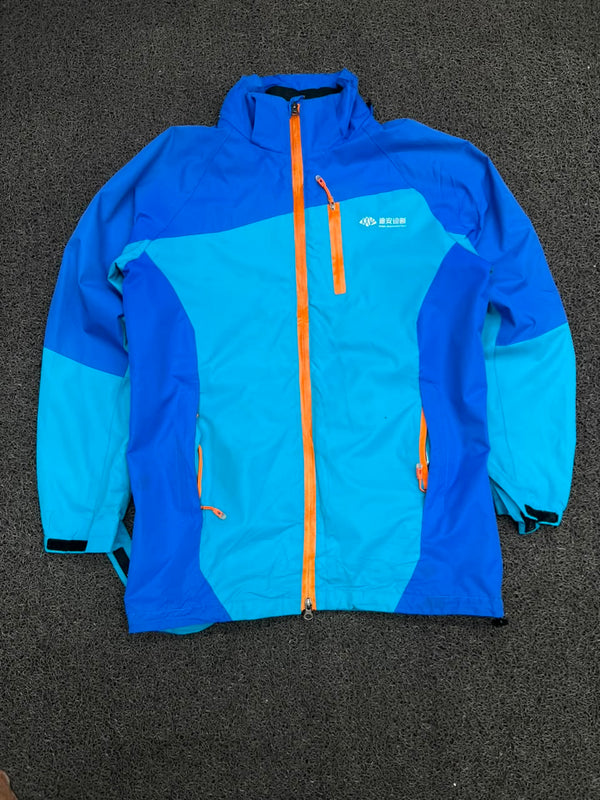 Vintage Blue & Turquoise Outdoor Shell Jacket