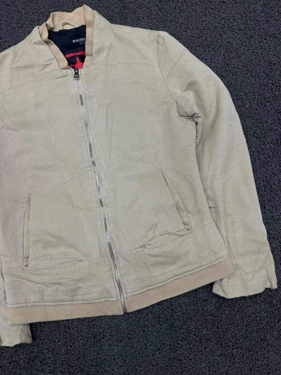 Lightweight Textured Bomber Jacket