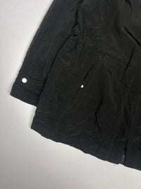 Vintage Zip-Up Jacket with Wide Collar and Button Cuff Details