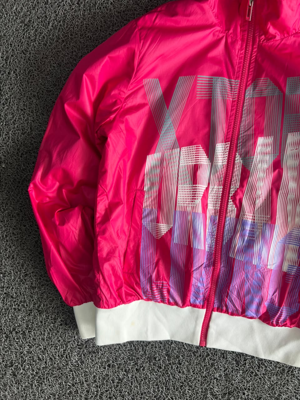 Vintage Neon Pink Graphic Windbreaker Jacket
