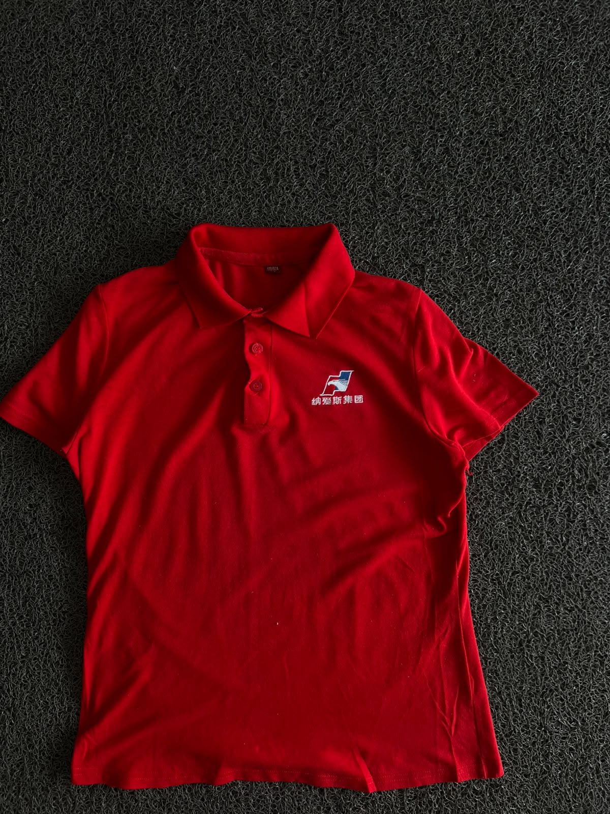 Men’s Red Solid Polo T-Shirt with Logo