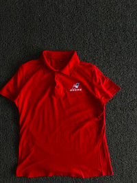 Men’s Red Solid Polo T-Shirt with Logo