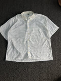 Thrifted Metallica Skull Graphic White Check Shirt(⚠️ Small Damage)