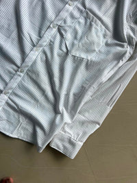 Men's White Ribbed Textured Full Sleeve Casual Shirt
