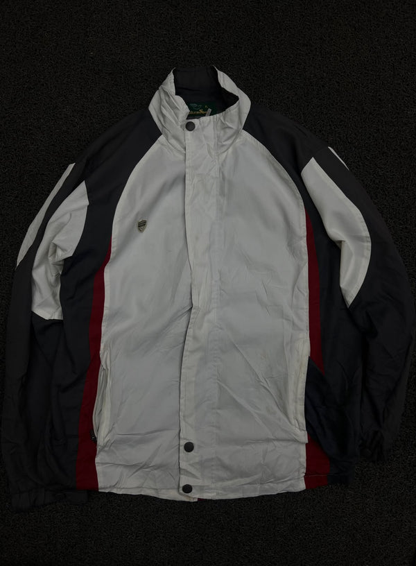 Vintage Colorblock Hooded Windbreaker Jacket