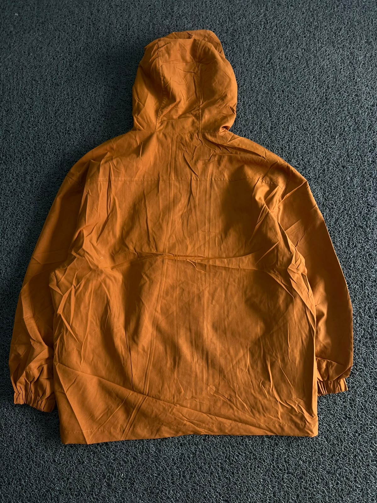 Orange Hooded Windbreaker Jacket | Lightweight Full-Zip Outdoor Jacket