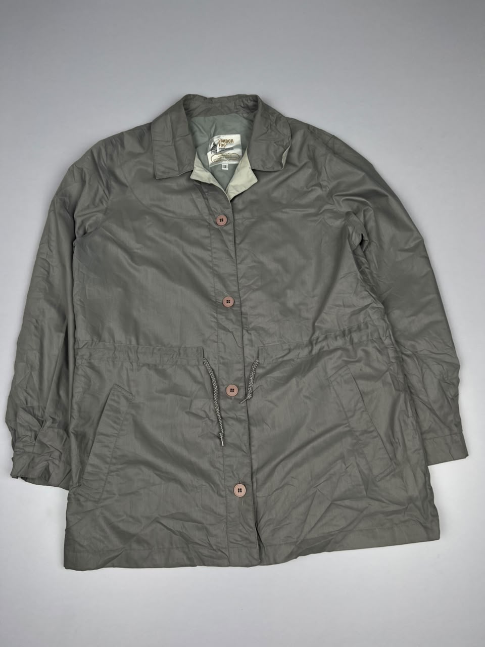 Button-Down Lightweight Casual Jacket with Adjustable Waist Drawstring