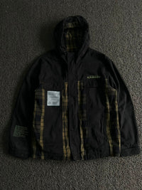 Casual Hooded Utility Jacket with Graphic Back Print
