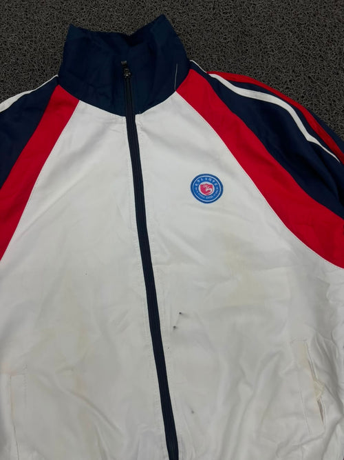 Vintage Red White Navy Colorblock Track Jacket Full Zip Sports Windbreaker