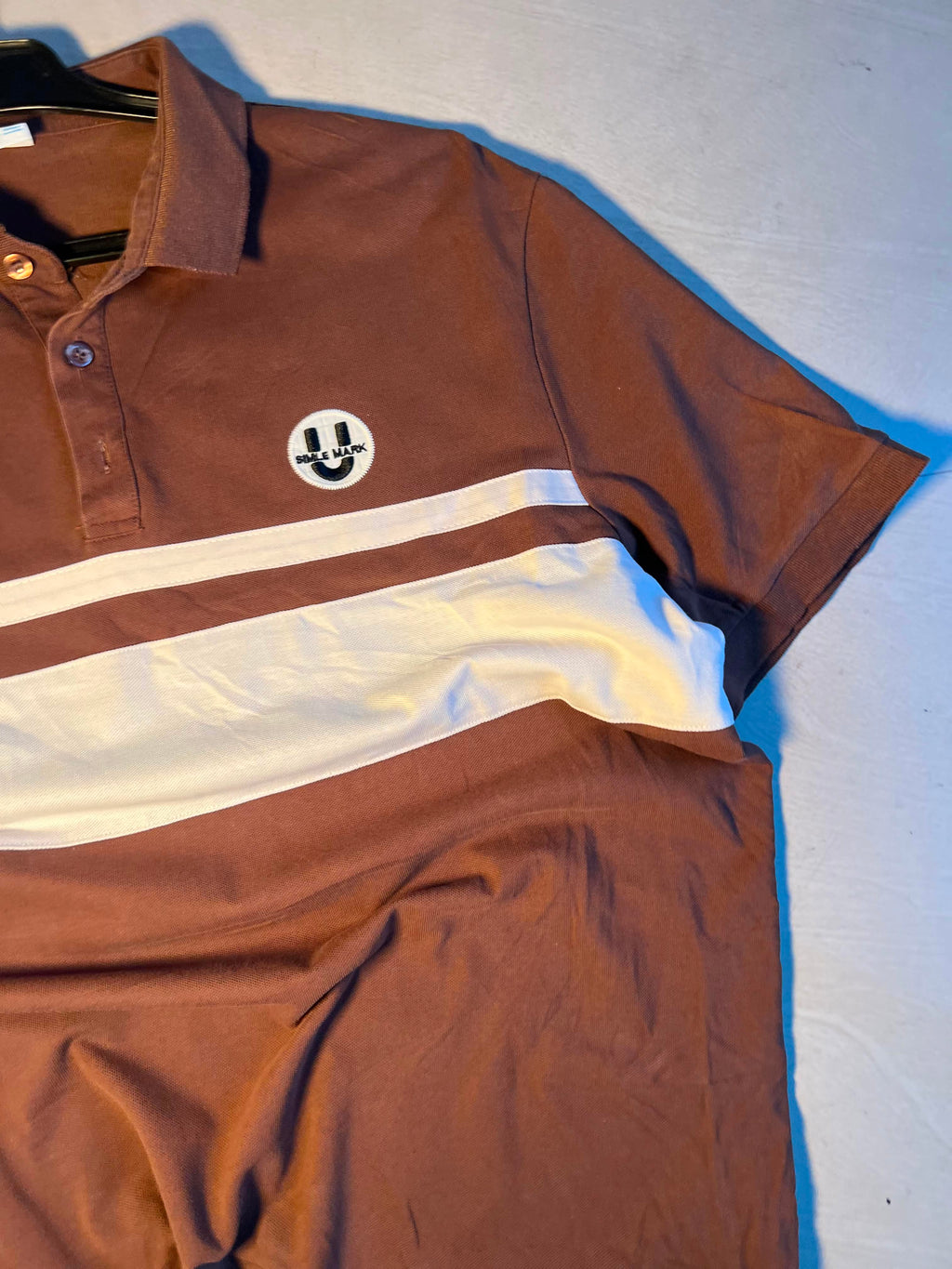 Vintage Brown Stripe Polo T-Shirt – Classic Retro Casual Fit