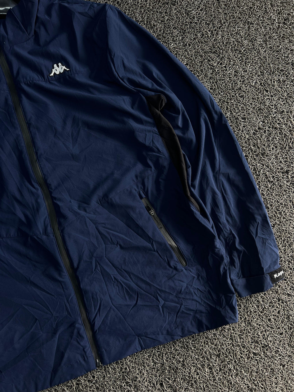 Kappa Men's Navy Blue Lightweight Full-Zip Windbreaker Jacket
