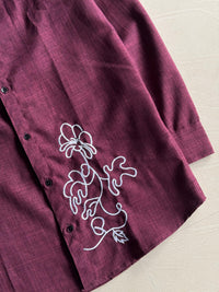 Maroon Embroidered Floral Designer Shirt