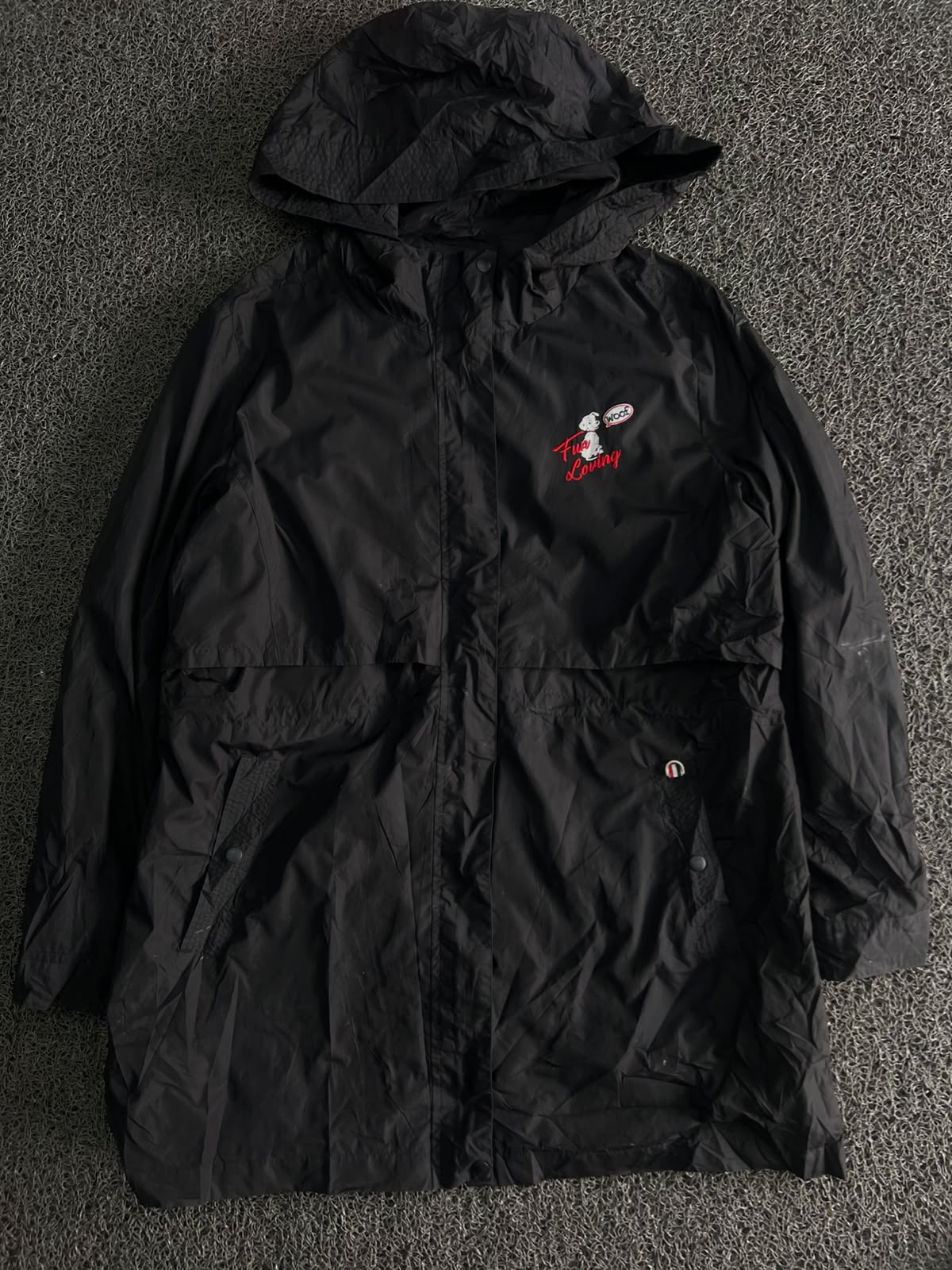 Vintage Hooded Utility Jacket – Graphic Front Detail